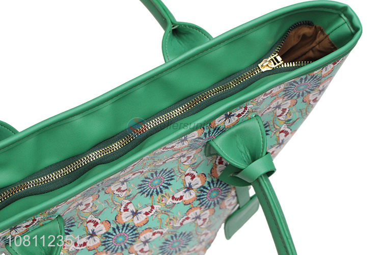 China supplier floral prints pvc tote bag fashionable handbags