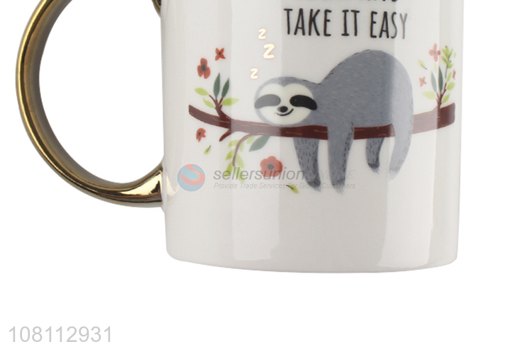 Good wholesale price creative printed ceramic mug drinking cup