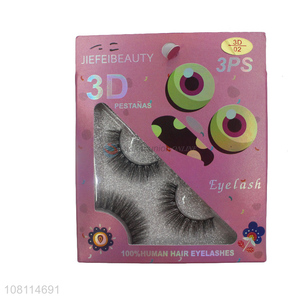 Latest style 3pieces natural makeup false eyelashes