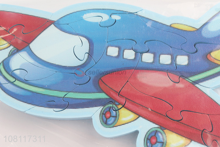 Cartoon Airplane Pattern Wood Puzzle Educational Toy