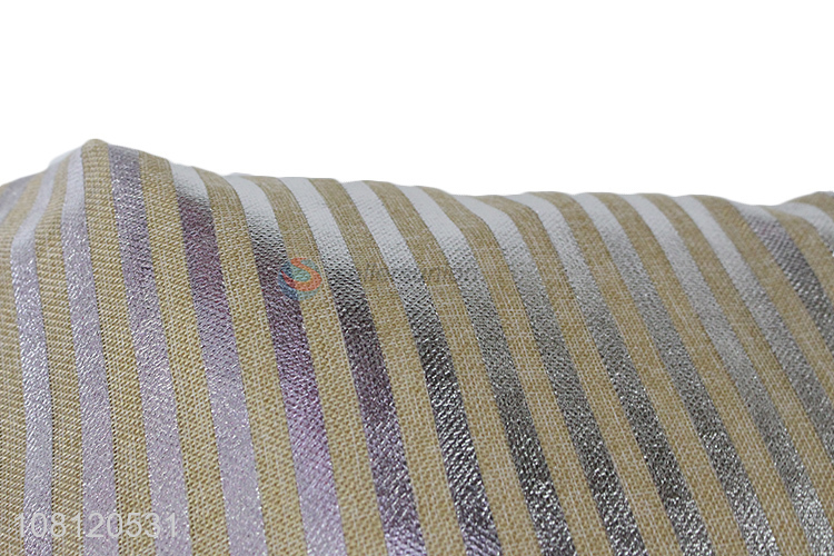 High quality silver stripe printed imitated linen beach bag tote bag