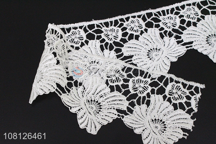 Best price delicate design white lace trim for garment