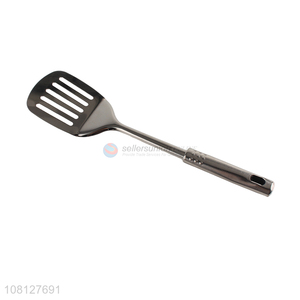 High quality silver long handle slotted shovel frying shovel