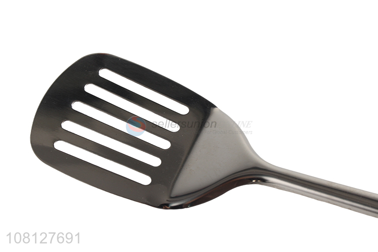 High quality silver long handle slotted shovel frying shovel