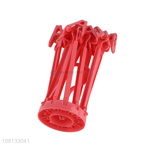 Cheap price red plastic clothes peg clips for household