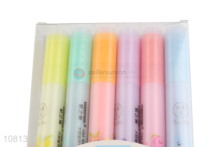 China products 6colors durable highlighter pens for sale