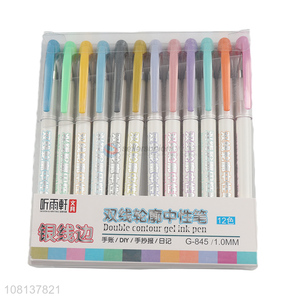 Ceative design funny double contour gel ink pen