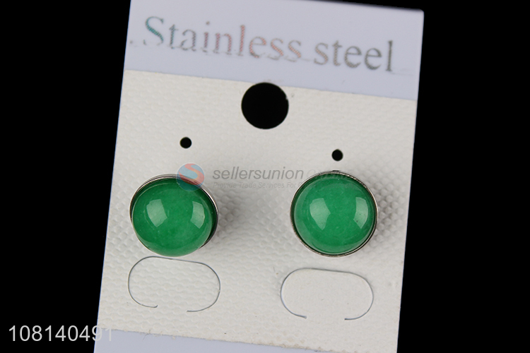 Hot products round stainless steel ear studs earrings