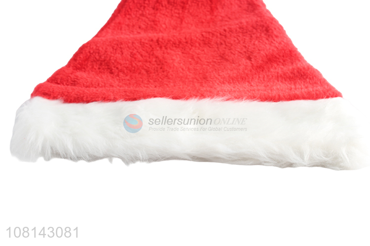 Wholesale traditional classic Christmas hat plush santa hat