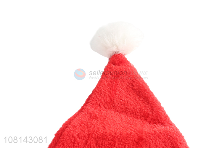 Wholesale traditional classic Christmas hat plush santa hat