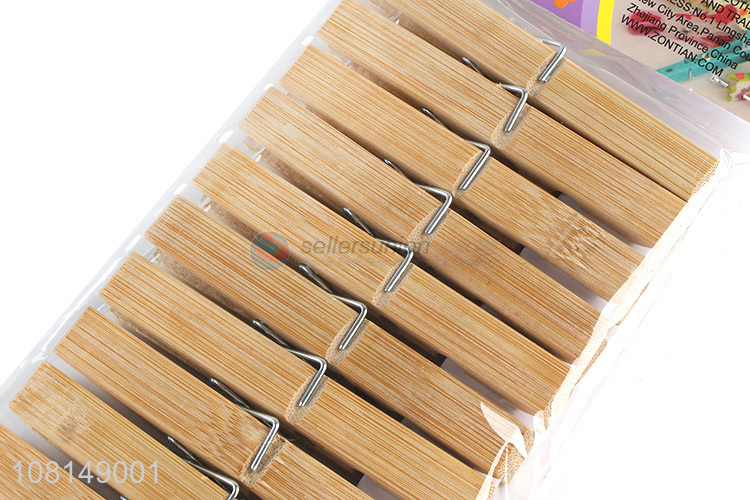 Factory price bamboo household reusable clothes pegs