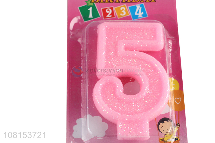 Wholesale glitter numeral cake candles for anniversary celebration