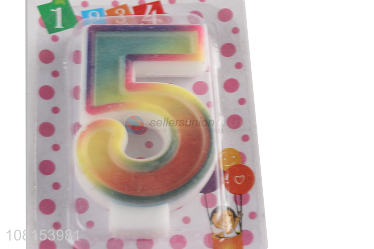 China supplier number 5 candle happy birthday cake candles