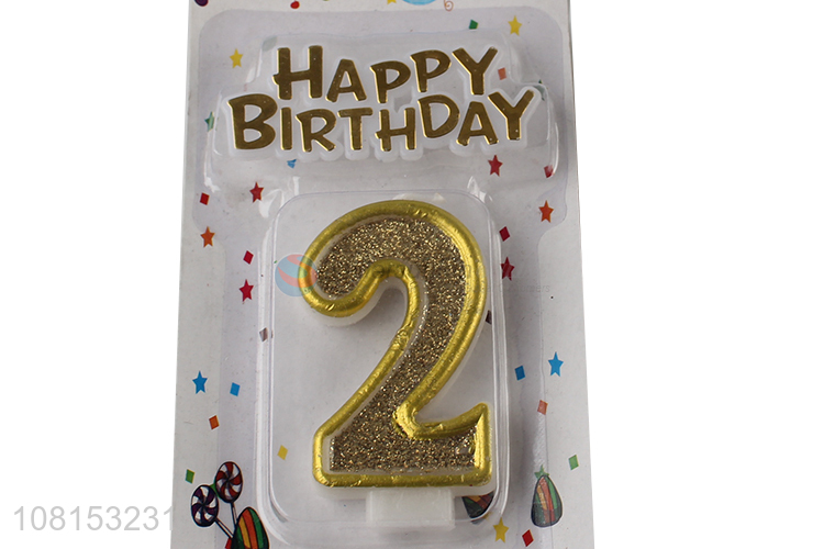 New arrival glitter number candle numeral birthday cake candle