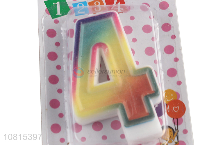 Hot selling number 4 birthday party candles numeral cake candles