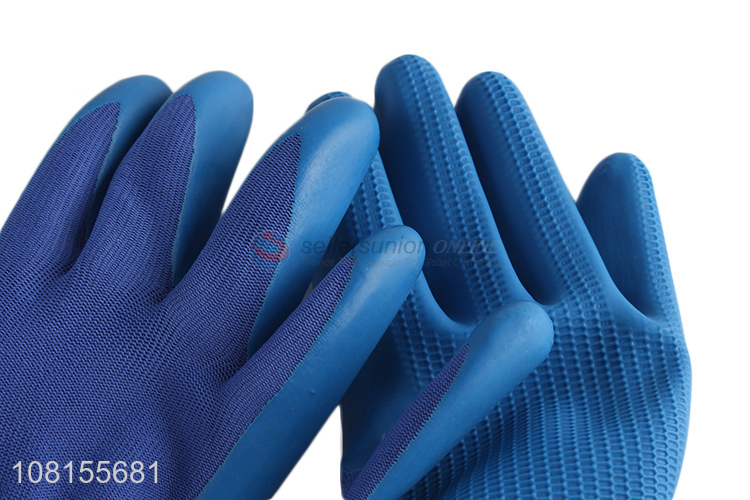 Hot selling 13 stitches latex embossing safety work gloves