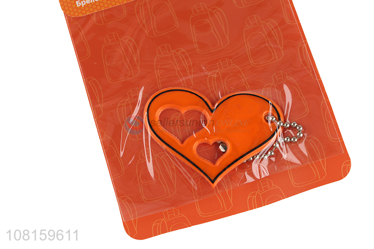 Popular Heart Shape Reflective Keychain Fashion Bag Pendant