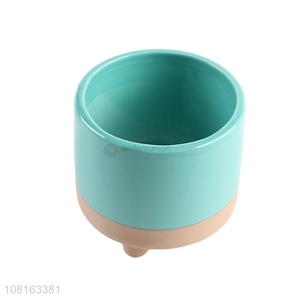 Hot selling colored ceramic flower pot planter for cactus herbs