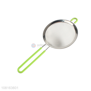 Top selling kitchen stainless steel oil strainer with handle