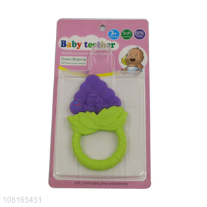 Factory direct sale grape shape silicone <em>baby</em> <em>teether</em> toys