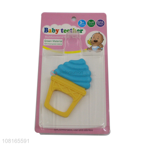 Yiwu wholesale ice-cream shape silicone <em>baby</em> <em>teether</em>