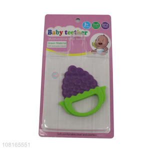 Yiwu market grape shape food grade <em>baby</em> <em>teether</em> toys