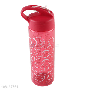 New Design Plastic Water Bottle With Handle And Straw