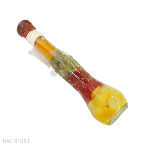 New design desktop glass crafts fake vegetable galss bottle