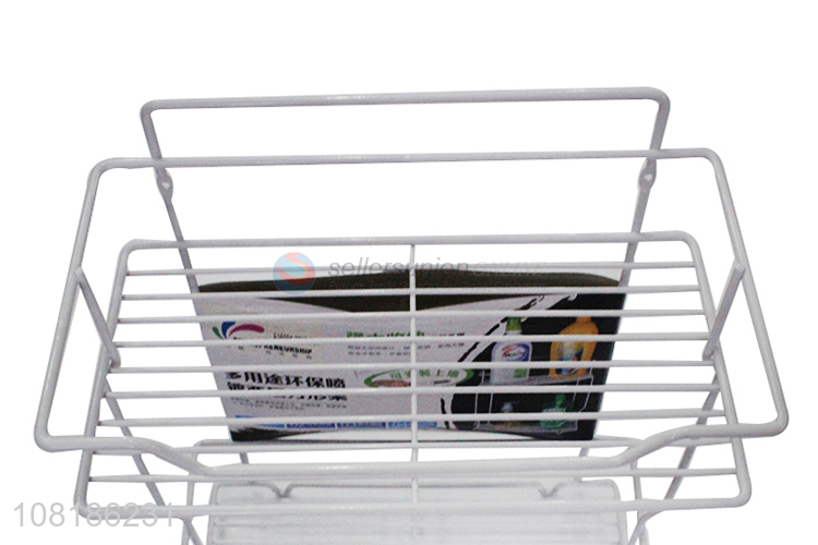 Yiwu wholesale white iron double-layer storage rack