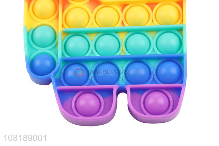 Yiwu market creative rainbow color push pop bubble fidget toys