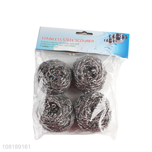Wholesale 4 Pieces Kitchen Scouring Ball Steel Wire Ball Set