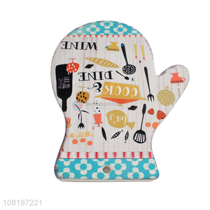 Hot selling oven mitt shape ceramic hot pad kitchen counter heat pad