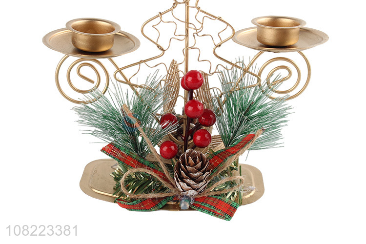 Wholesale Christmas Decoration Candle Holder Metal Candlestick