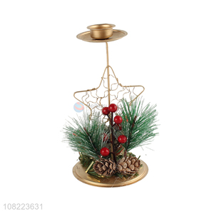 New Design Christmas Desktop Decoration Metal Candle Holder