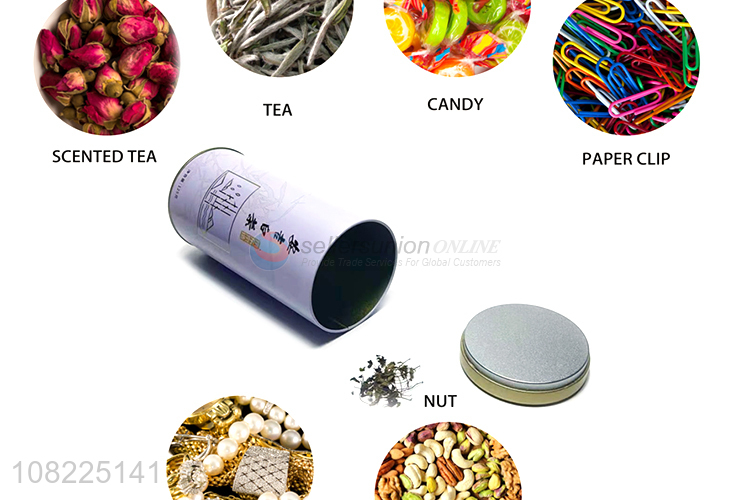 Wholesale Metal Packing Tea Box Round Tea Canister Tin Can