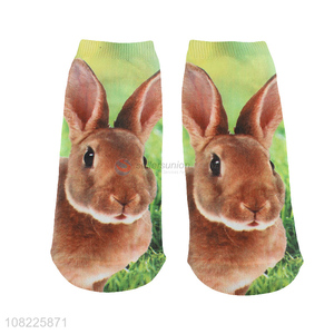 Recent design lovely hare pattern unisex adult summer ankle socks