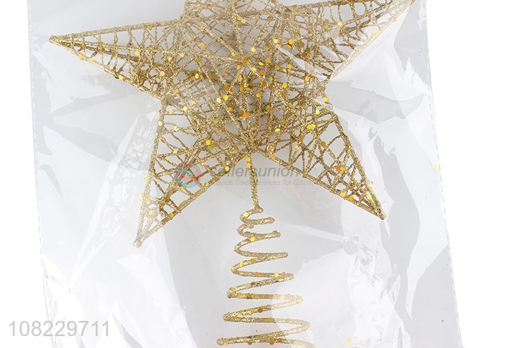High quality festival decoration gold iron wire Xmas tree star