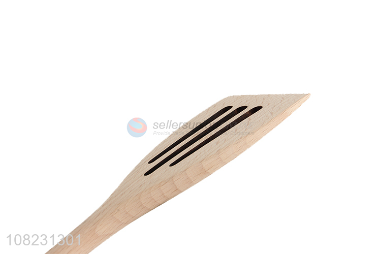 Good Quality Wooden Slotted Spatula Cooking Turner