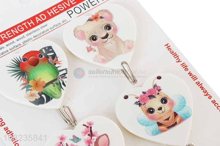 New Arrival 4 Pieces Sticky Hooks Strong Adhesive Hooks Set