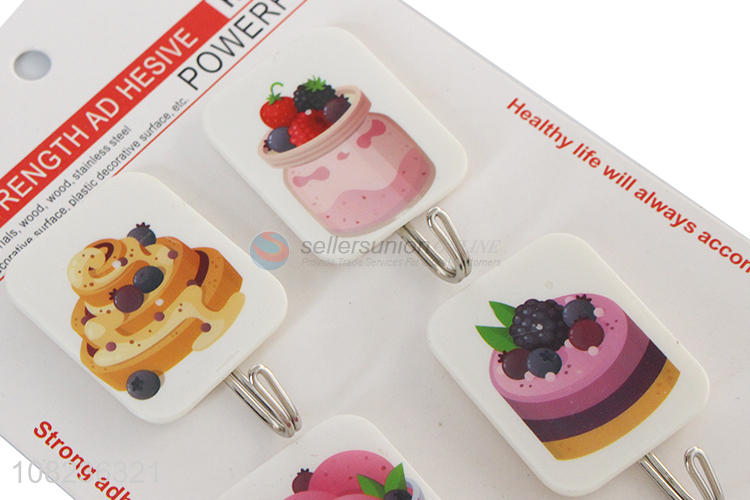 Custom 4 Pieces Sticky Hooks Decorative Wall Hook Adhesive Hooks