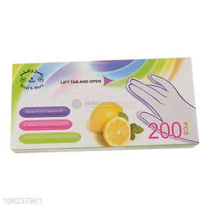 High quality 200 pieces BPA free disposable polyethylene hand gloves