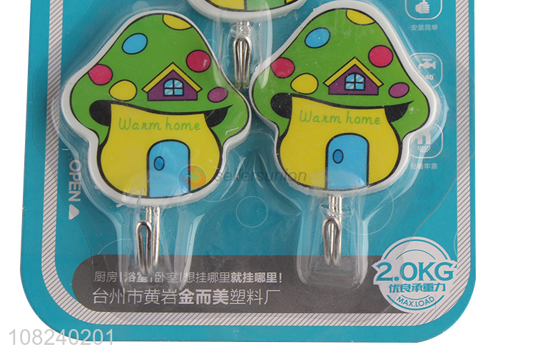 Cartoon Mushroom Shape Sticky Hook Decorative Wall Hooks