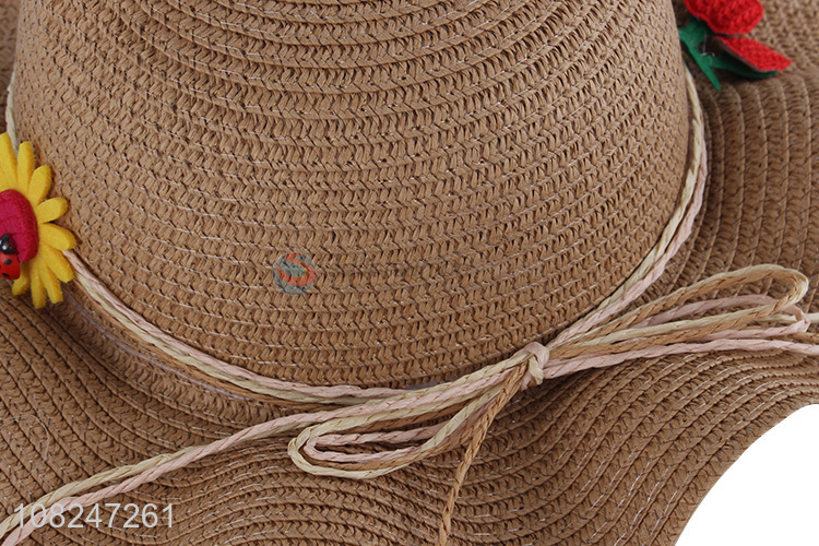 Wholesale price girls fashion starw hat outdoor sunhat