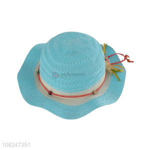 China supplier blue cute sunhat summer straw hat