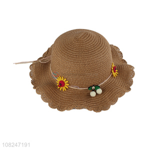 New design girs cute sunhat creative woven straw hat