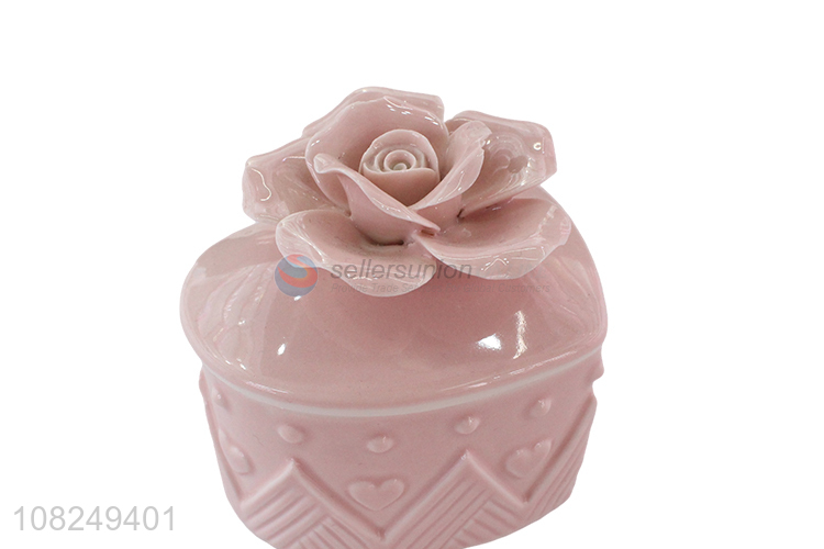 Most popular heart shape ceramic jewelry storage box