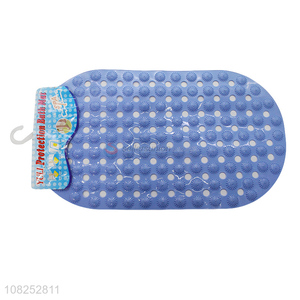 Hot selling non-slip pvc bath mat with suction cups drain holes