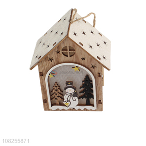 Factory price Christmas tree hanging decoration <em>wooden</em> house <em>craft</em>