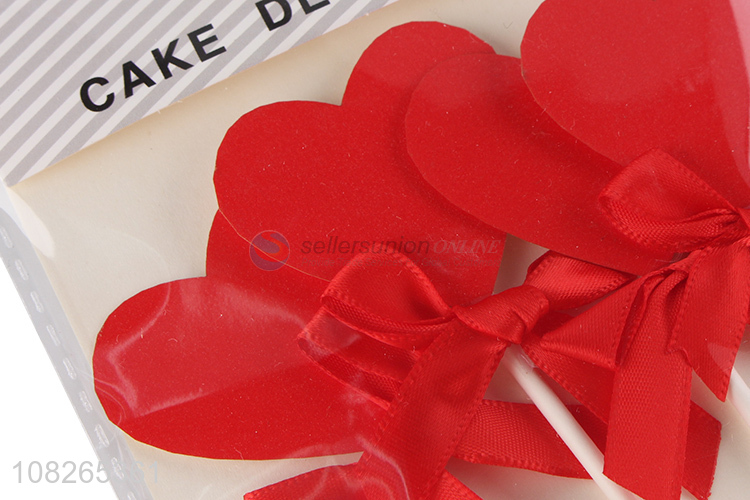 Factory price red heart shape cake topper with top quality