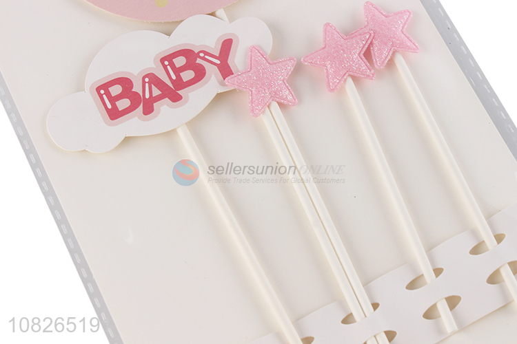 Cute design baby happy birthday cake topper for party supplies